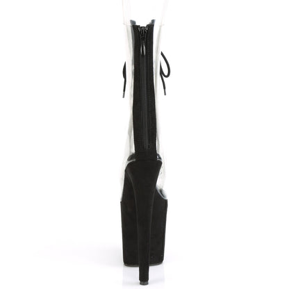 Pleaser Stivaletti da donna FLAMINGO-800-34FS CLR-BLK Faux Suede / Blk Faux Suede Suede