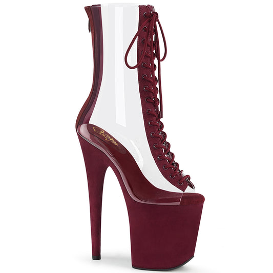 Pleaser Stivaletti da donna FLAMINGO-800-34FS CLR-Borgogna in finta pelle scamosciata / in pelle scamosciata bordeaux