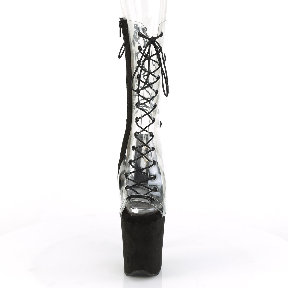 Pleaser Stivaletti da donna FLAMINGO-800-60FS CLR / BLK FAUX Suede Suede