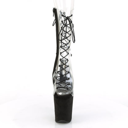 Pleaser Stivaletti da donna FLAMINGO-800-60FS CLR / BLK FAUX Suede Suede
