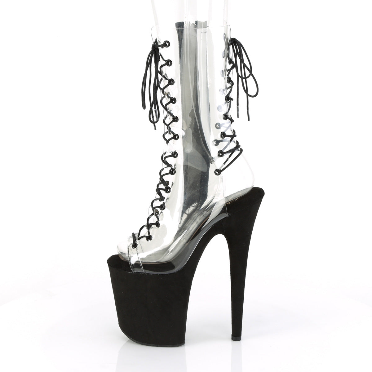 Pleaser Stivaletti da donna FLAMINGO-800-60FS CLR / BLK FAUX Suede Suede