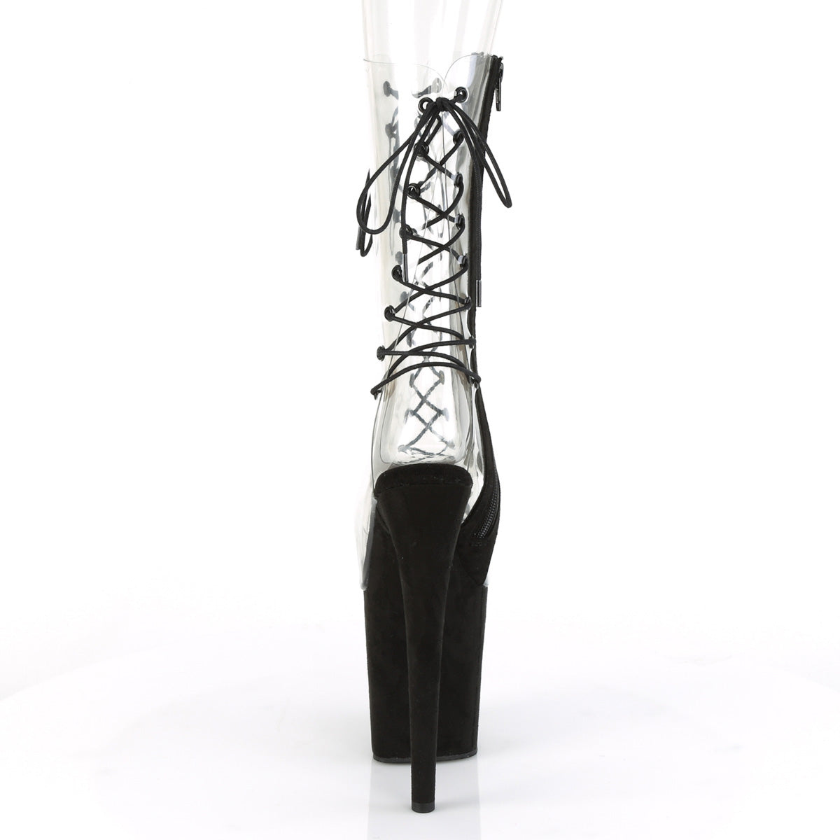 Pleaser Stivaletti da donna FLAMINGO-800-60FS CLR / BLK FAUX Suede Suede