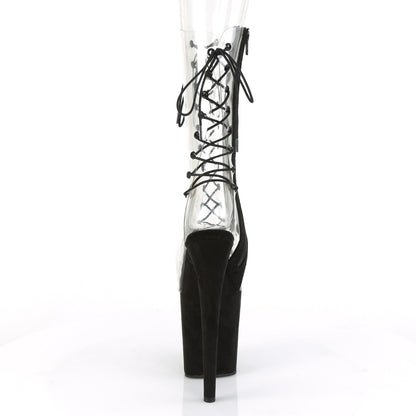 Pleaser Stivaletti da donna FLAMINGO-800-60FS CLR / BLK FAUX Suede Suede