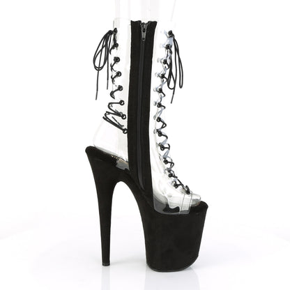 Pleaser Stivaletti da donna FLAMINGO-800-60FS CLR / BLK FAUX Suede Suede