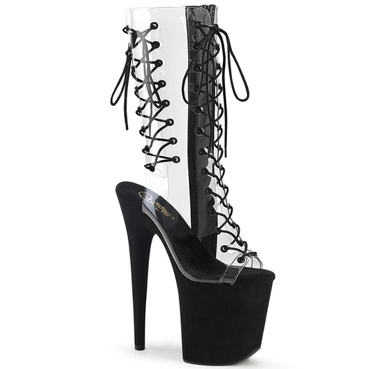 Pleaser Womens Ankle Boots FLAMINGO-800-60FS Clr/Blk Faux Suede