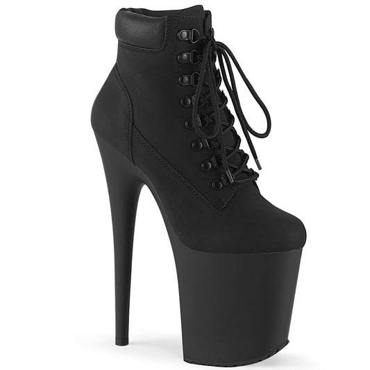 Pleaser Stivaletti da donna FLAMINGO-800TL-02 BLK Nubuck in ecopelle / Blk Matte
