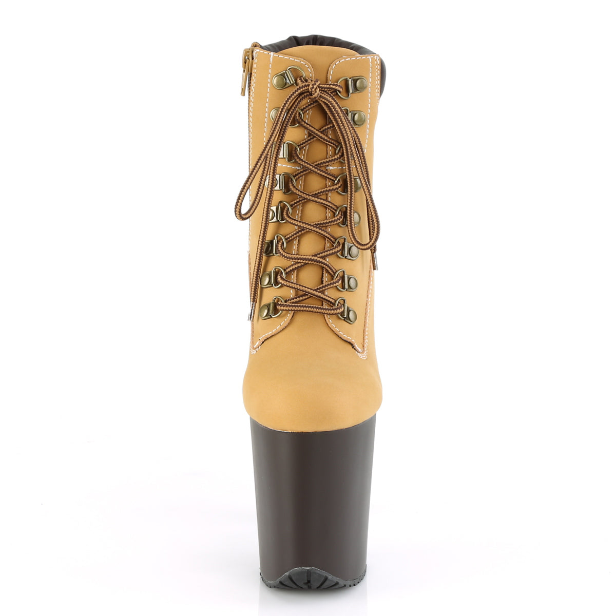 Pleaser Stivaletti da donna FLAMINGO-800tl-02 Tan Nubuck in ecopelle / d. Brown Matte.