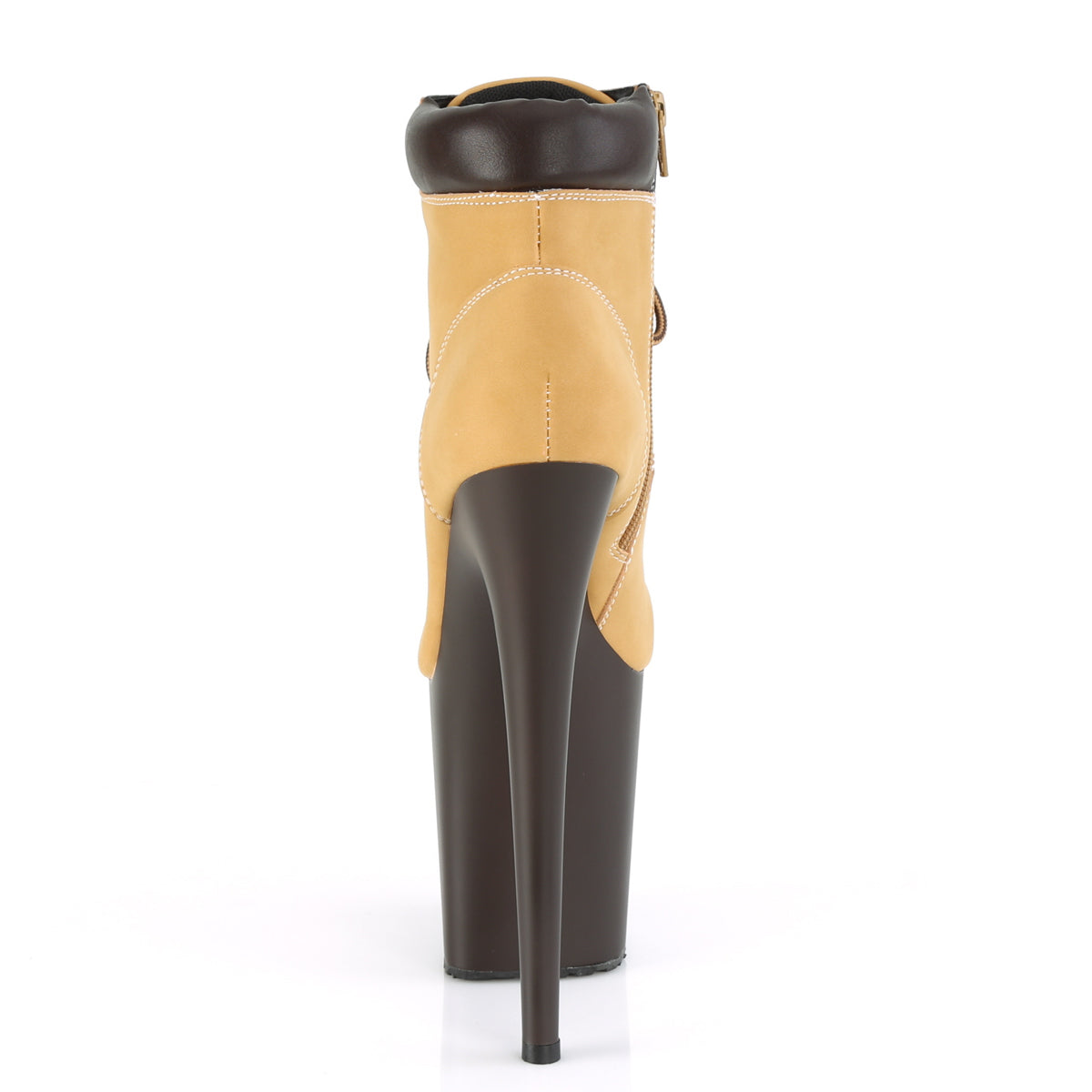 Pleaser Stivaletti da donna FLAMINGO-800tl-02 Tan Nubuck in ecopelle / d. Brown Matte.