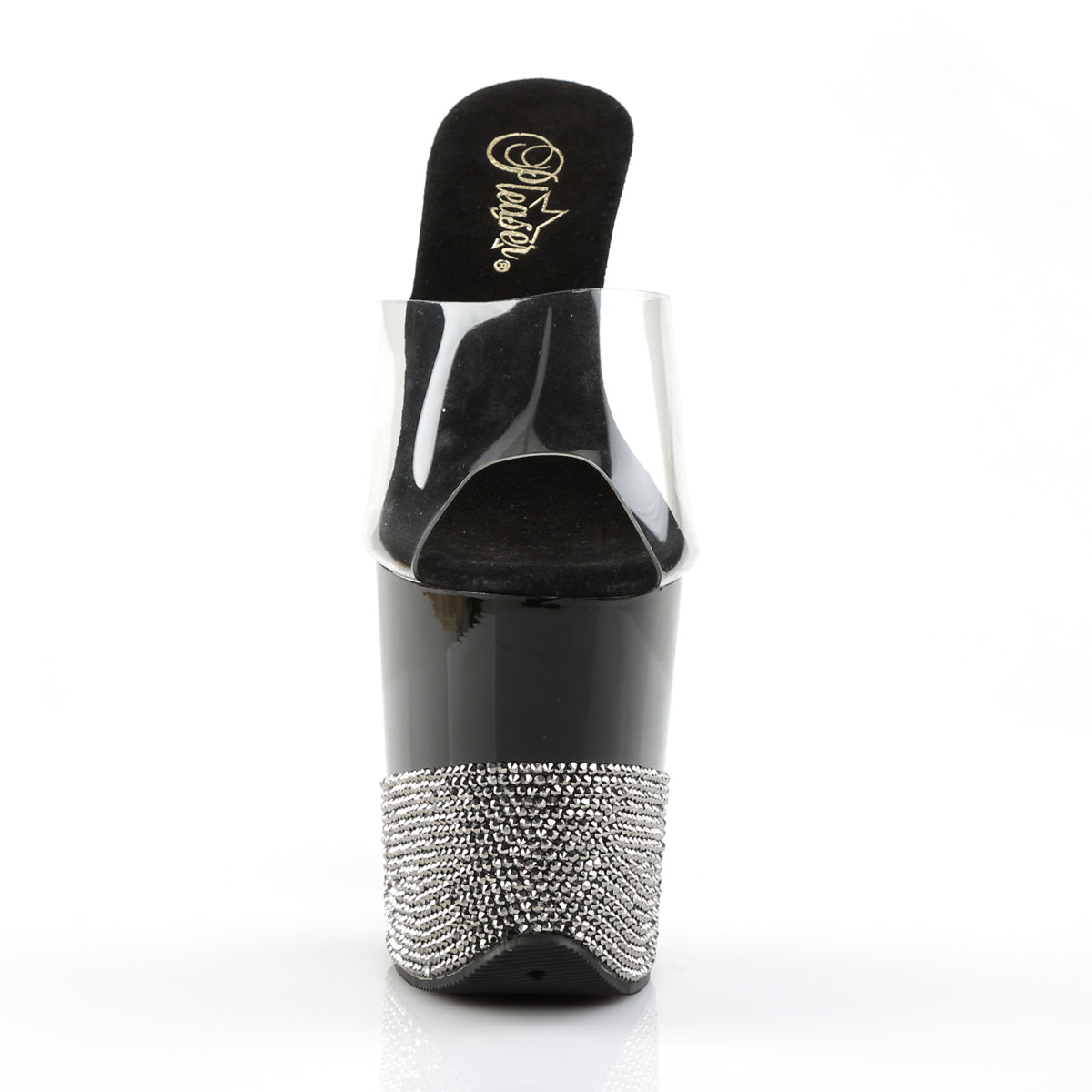 Pleaser Sandali da donna FLAMINGO-801-3 CLR / BLK-PEWTER RS