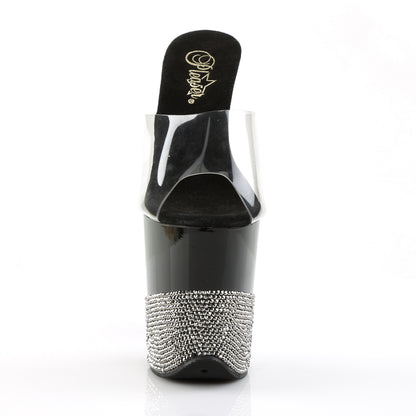 Pleaser Sandali da donna FLAMINGO-801-3 CLR / BLK-PEWTER RS