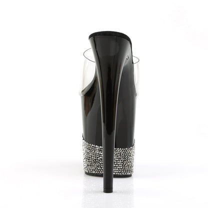 Pleaser Sandali da donna FLAMINGO-801-3 CLR / BLK-PEWTER RS