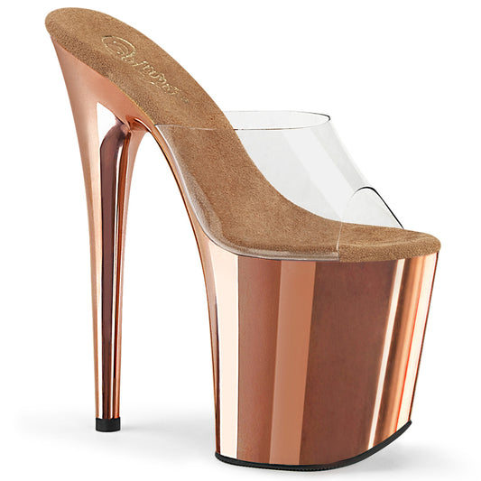 Pleaser Sandali da donna FLAMINGO-801 clr / rosa cromato in oro rosa