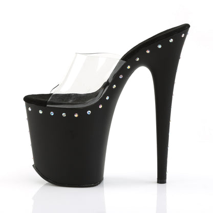 Pleaser Sandali da donna FLAMINGO-801Abls CLR / BLK opaco