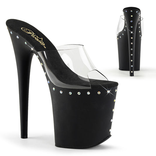 Pleaser Sandali da donna FLAMINGO-801Abls CLR / BLK opaco