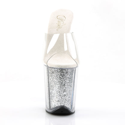 Pleaser Sandali da donna FLAMINGO-801G CLR / SLV glitter