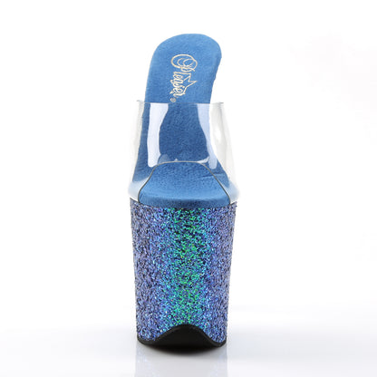 Pleaser Sandali da donna FLAMINGO-801lg CLR / Blue Holo glitter
