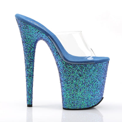 Pleaser Sandali da donna FLAMINGO-801lg CLR / Blue Holo glitter