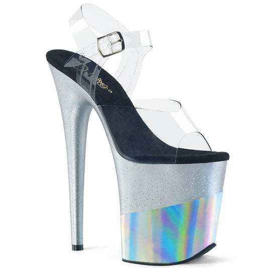 Pleaser Sandali da donna FLAMINGO-808-2HGM CLR / SLV Glitter-Hologram