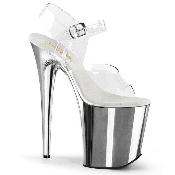 Pleaser Sandali da donna FLAMINGO-808 CLR / SLV Chrome