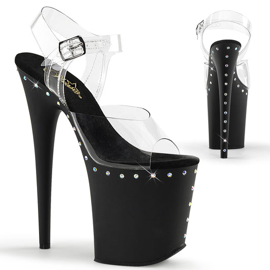 Pleaser Sandali da donna FLAMINGO-808Abls CLR / BLK opaco
