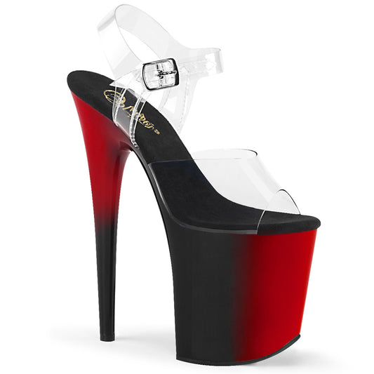 Pleaser Sandali da donna FLAMINGO-808BR CLR / RED-BLK