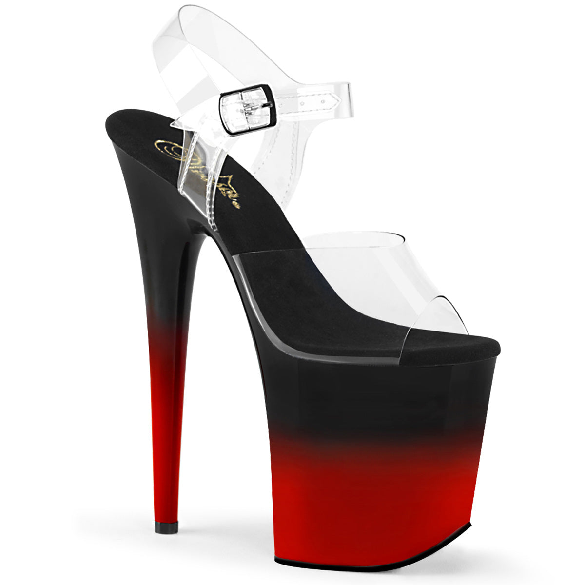 Pleaser Sandali da donna FLAMINGO-808BR-H CLR / BLK-RED