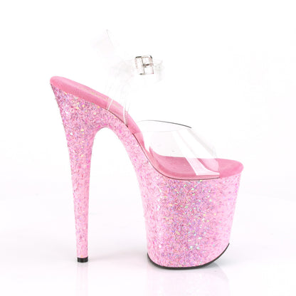 Pleaser Womens Sandals FLAMINGO-808CF Clr/Pink Confetti