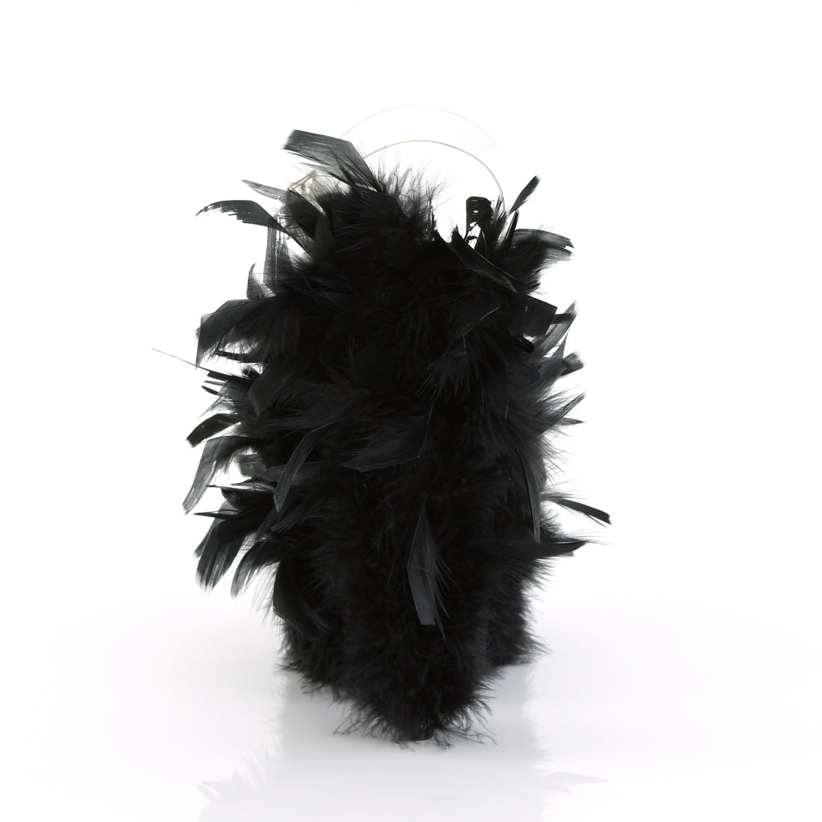 Pleaser Sandali da donna FLAMINGO-808f CLR / BLK Marabou Piuma