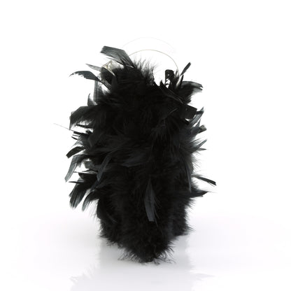 Pleaser Sandali da donna FLAMINGO-808f CLR / BLK Marabou Piuma