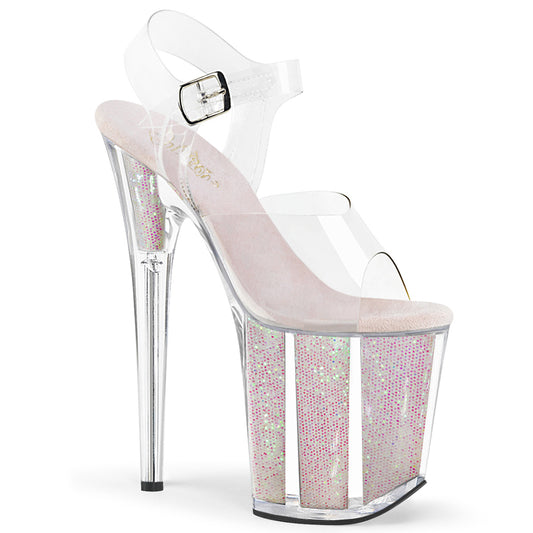 Pleaser Sandali da donna FLAMINGO-808G CLR / Opal Glitter Inserti
