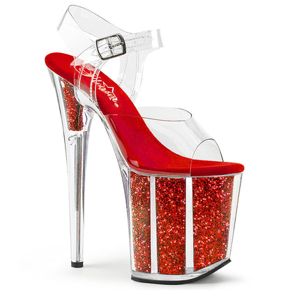 Pleaser Sandali da donna FLAMINGO-808G CLR / Glittello rosso