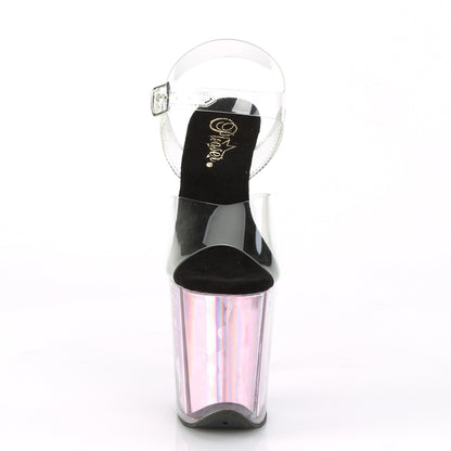 Pleaser Womens Sandals FLAMINGO-808HGI Clr/Pink Hologram Inserts