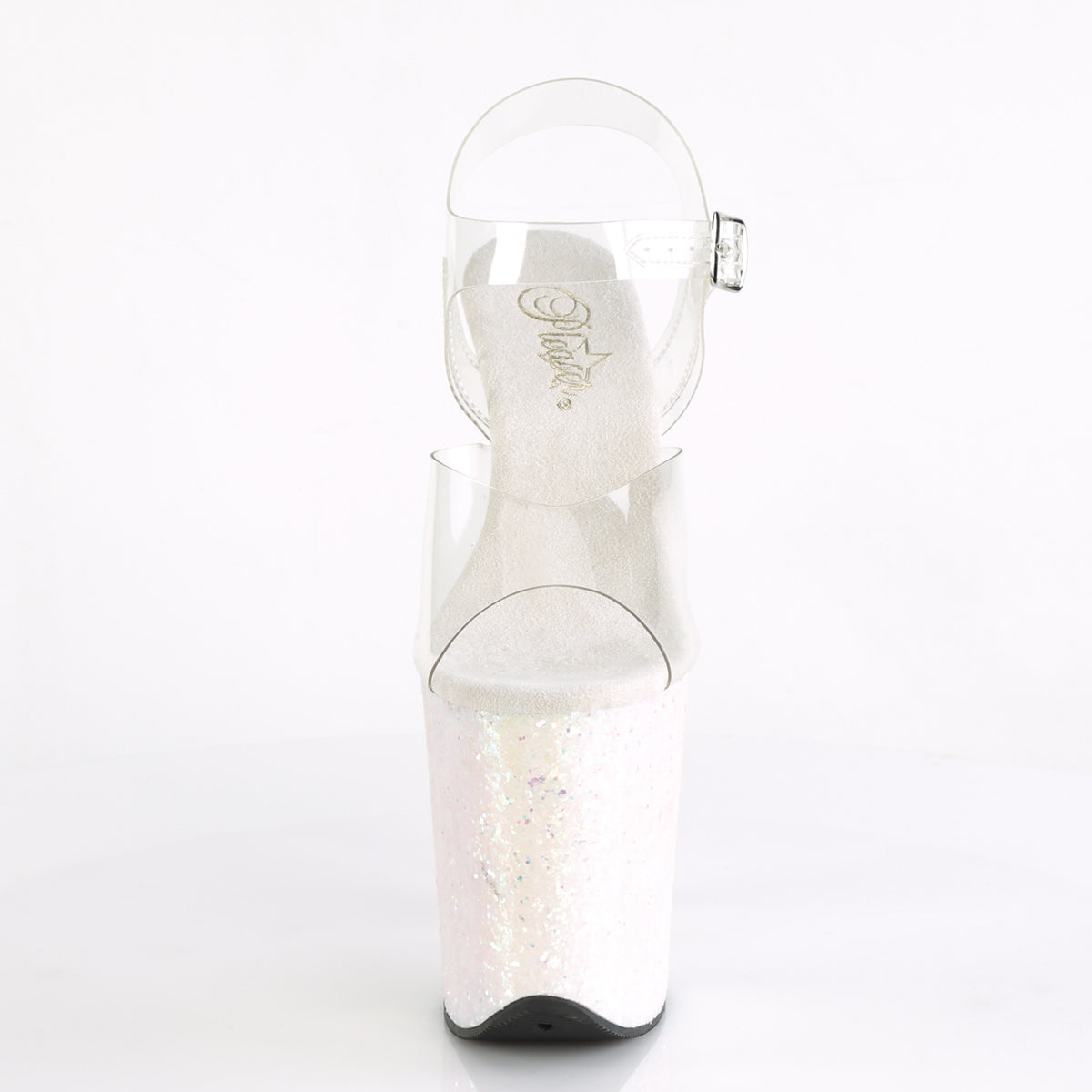 Pleaser Womens Sandals FLAMINGO-808LG Clr/Opal Multi Glitter