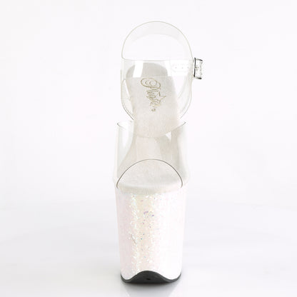 Pleaser Womens Sandals FLAMINGO-808LG Clr/Opal Multi Glitter