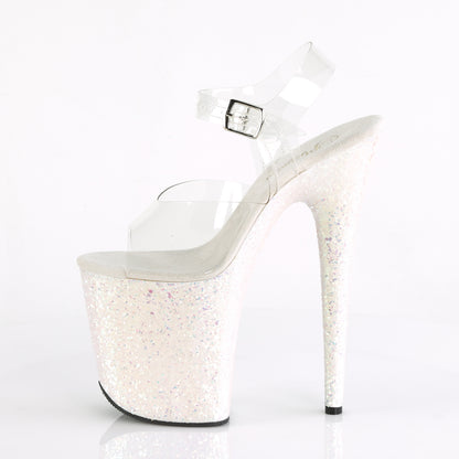 Pleaser Womens Sandals FLAMINGO-808LG Clr/Opal Multi Glitter