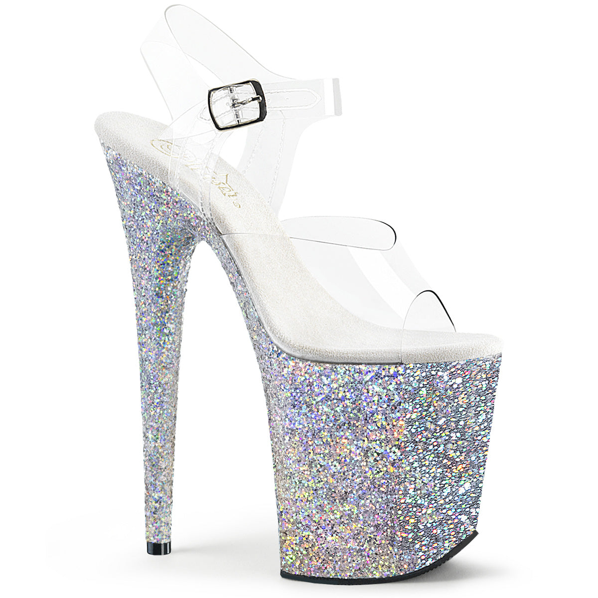 Pleaser Sandali da donna FLAMINGO-808LG CLR / SLVI multi glitter