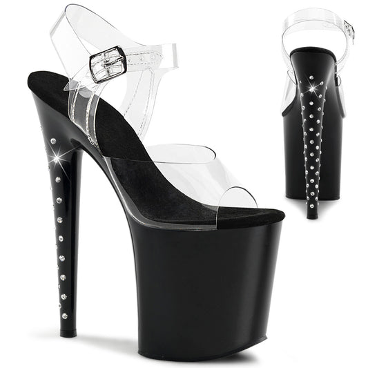 Pleaser Sandali da donna FLAMINGO-808LS CLR / BLK