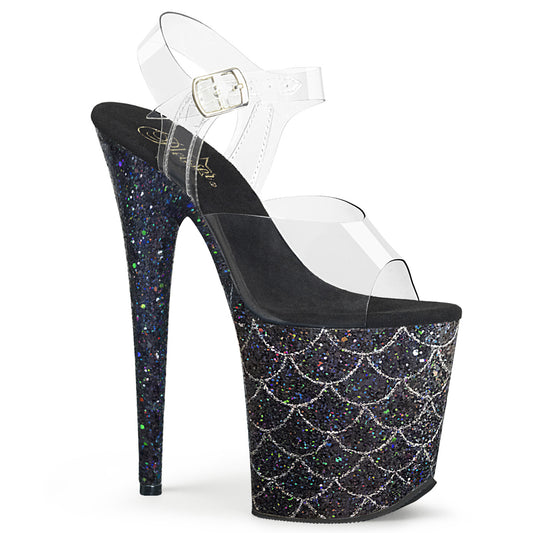 Pleaser Sandali da donna FLAMINGO-808mslg clr / blk multi glitter