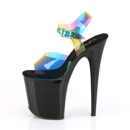 Pleaser Sandali da donna FLAMINGO-808RB. Rainbow PVC / BLK.