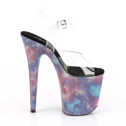 Pleaser Womens Sandals FLAMINGO-808REFL Clr/Purple-Blue Reflective