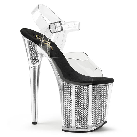 Pleaser Sandali da donna FLAMINGO-808SRS CLR / BLK SRS