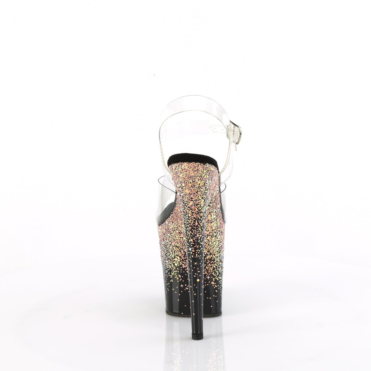 Pleaser   FLAMINGO-808SS CLR/BLK-Dusty Blush Multi