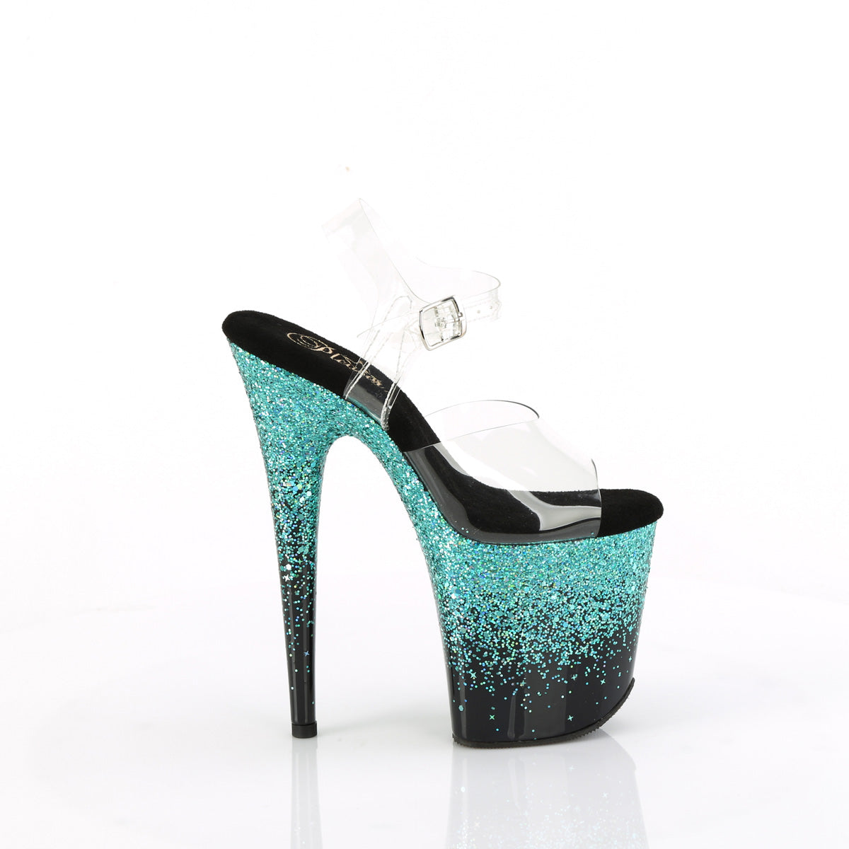 Pleaser   FLAMINGO-808SS CLR/BLK-TURQUOISE MULTILTTER