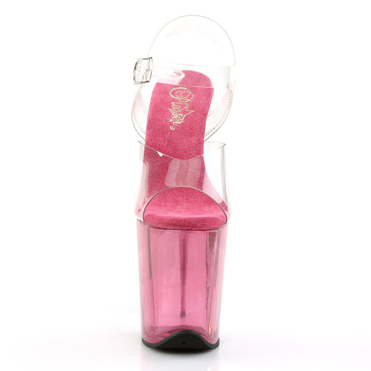 Pleaser Women's Platform Shoes FLAMINGO-808T Clr/Pink Tinted