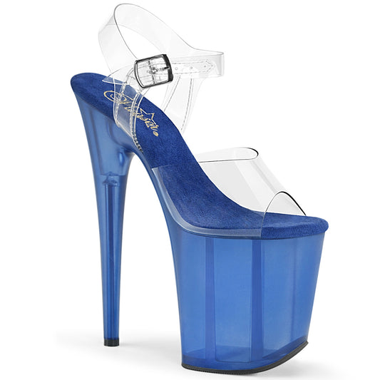 Pleaser Sandali da donna FLAMINGO-808T CLR / BLU TINTED
