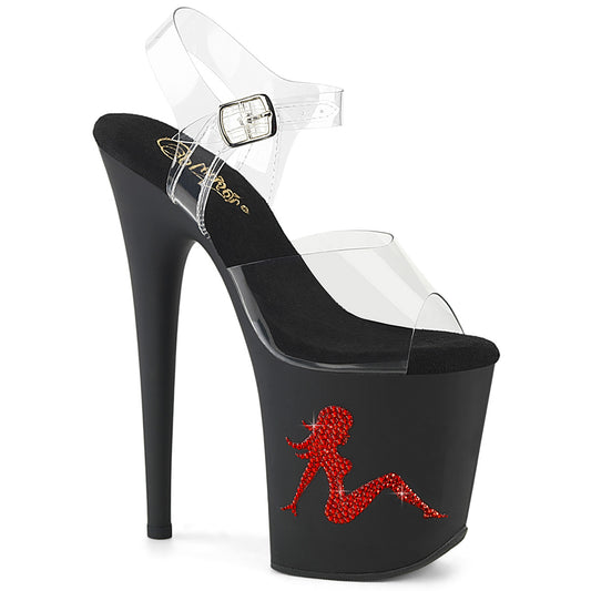 Pleaser   FLAMINGO-808TGRS Clr/Blk-Red