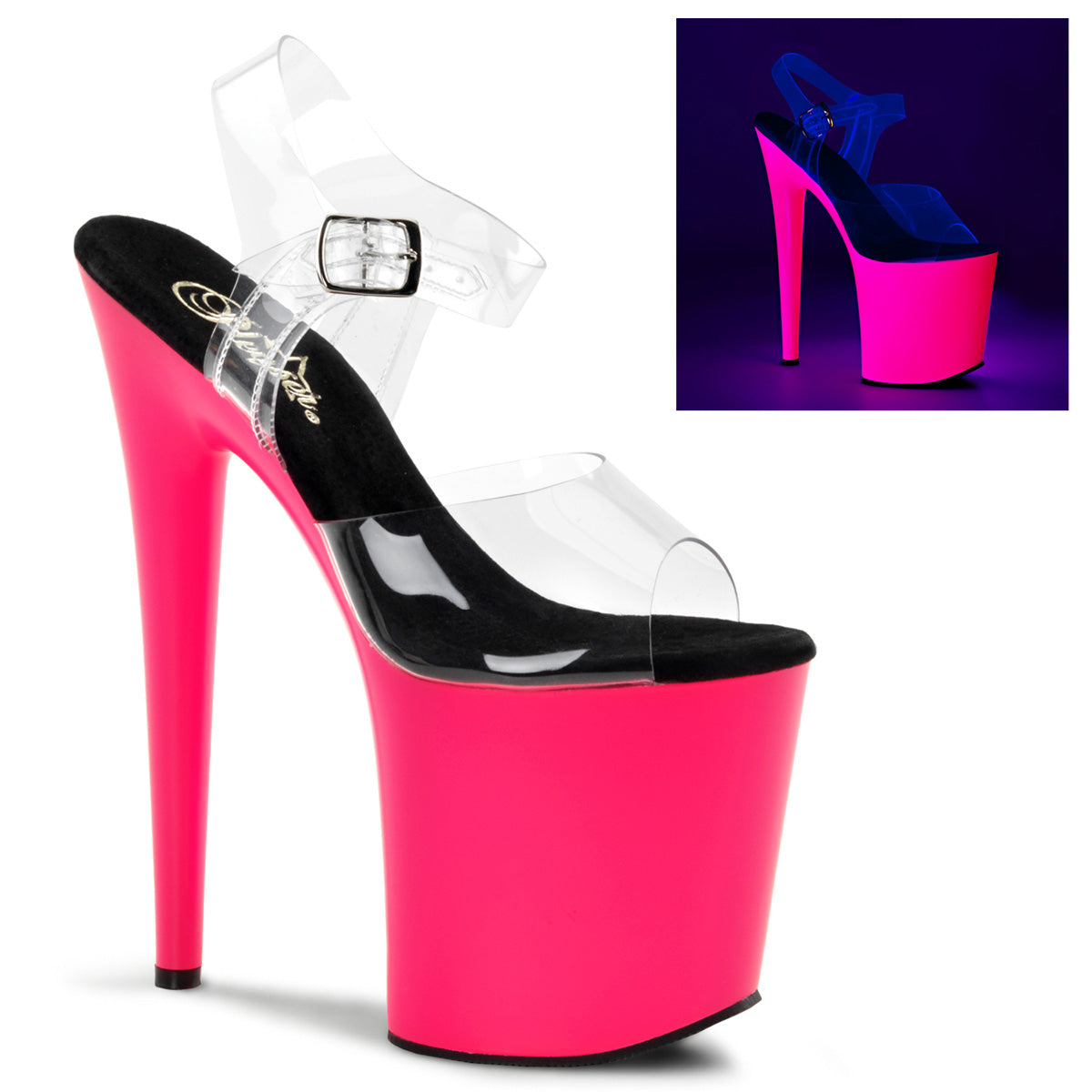 Pleaser Sandali da donna FLAMINGO-808UV CLR / NEON Pink