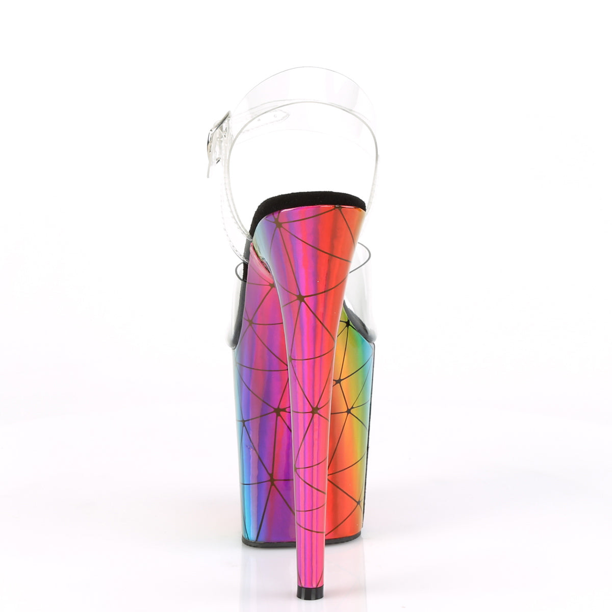 Pleaser Sandali da donna FLAMINGO-808WR CLR / Laser Rainbow Hologram avvolto
