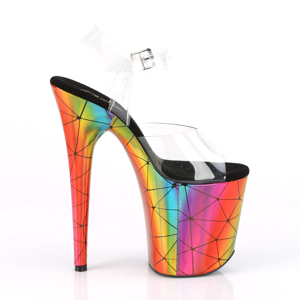 Pleaser Sandali da donna FLAMINGO-808WR CLR / Laser Rainbow Hologram avvolto
