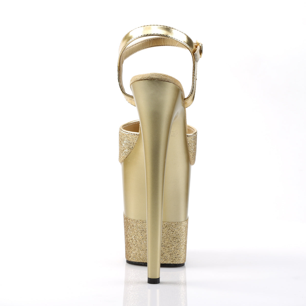 Pleaser Womens Sandals FLAMINGO-809-2G Gold Glitter/Gold-Glitter